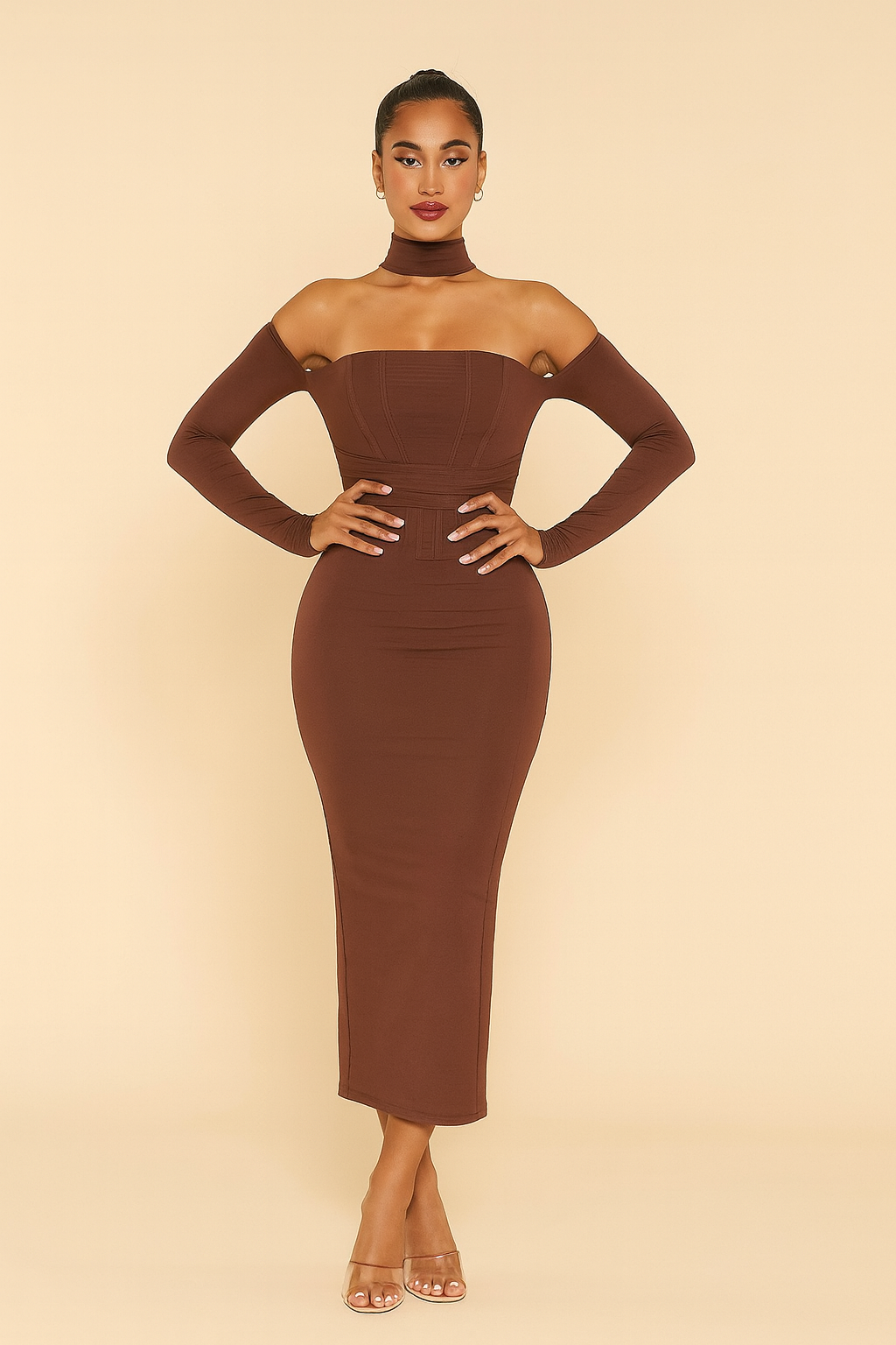 Marron Elegant Dress