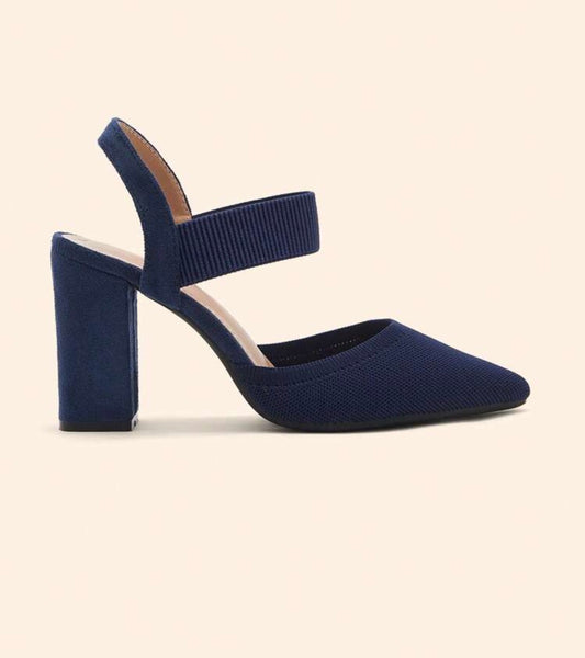 Navy Charm Heels