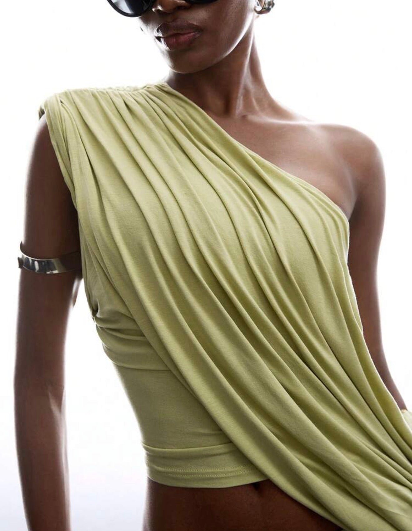The Draped Chartreuse Asymm-Top
