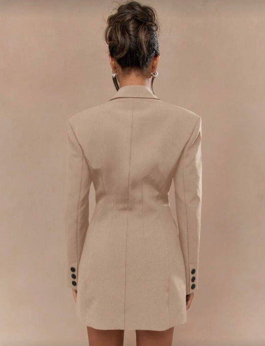 Beige Blazer Dress
