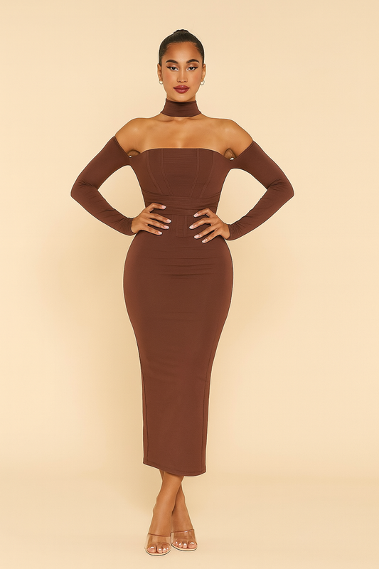 Marron Elegant Dress