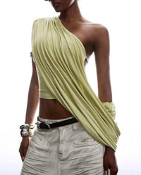 The Draped Chartreuse Asymm-Top