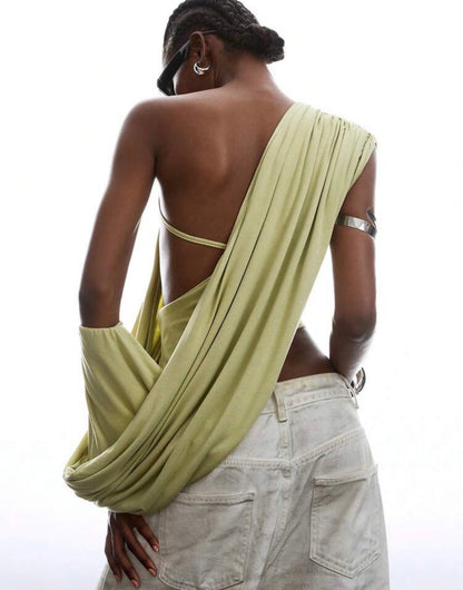 The Draped Chartreuse Asymm-Top