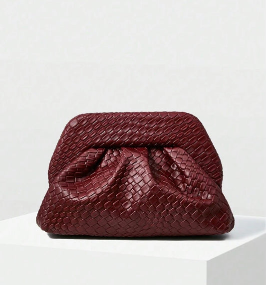 Burgundy Leather Clutch
