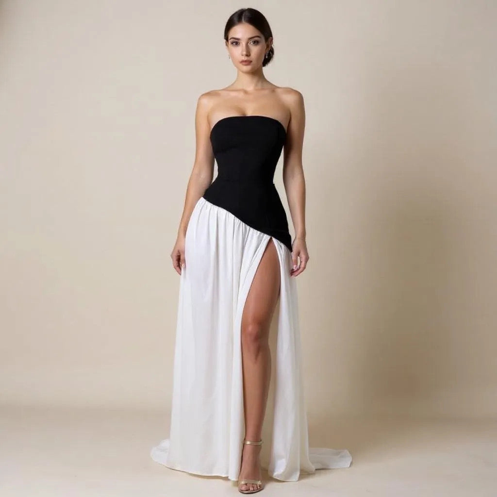 Black/White Long Dress