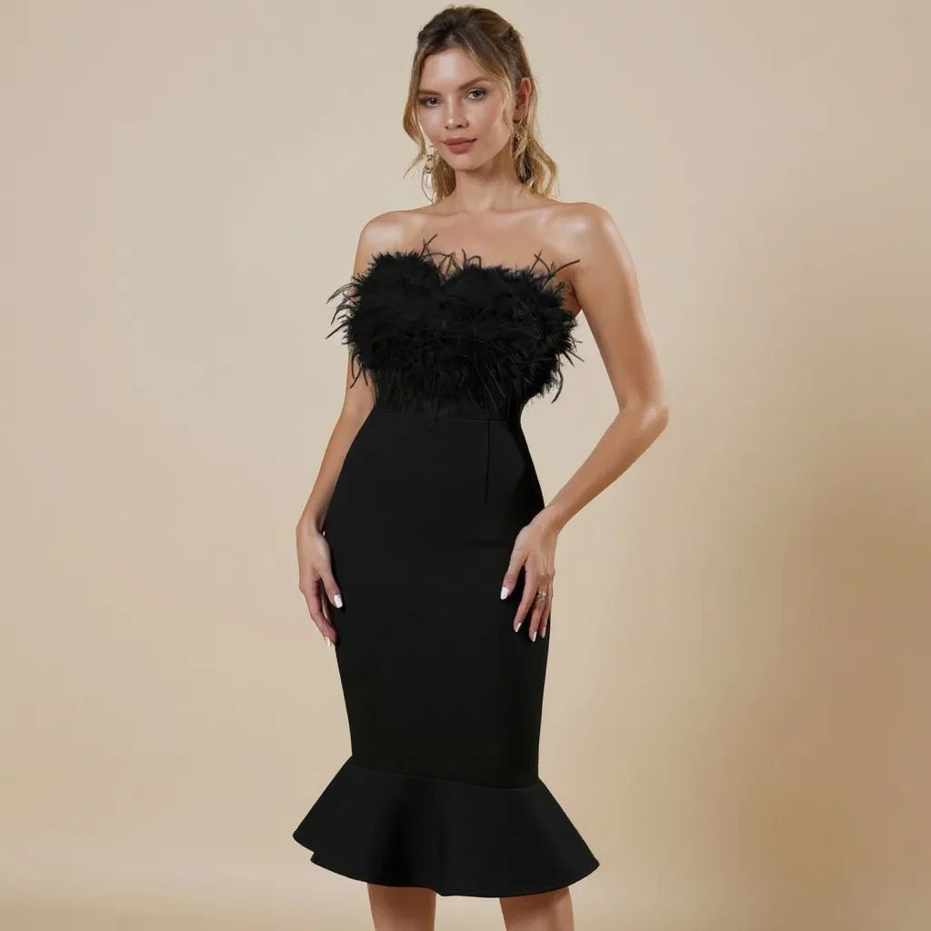 Noir Midi Soirée Dress