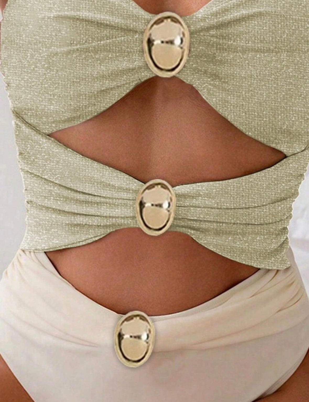 Mint Green/White Swimsuit