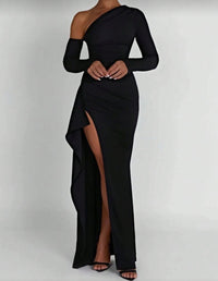 Minuit One-Shoulder Evening Dress