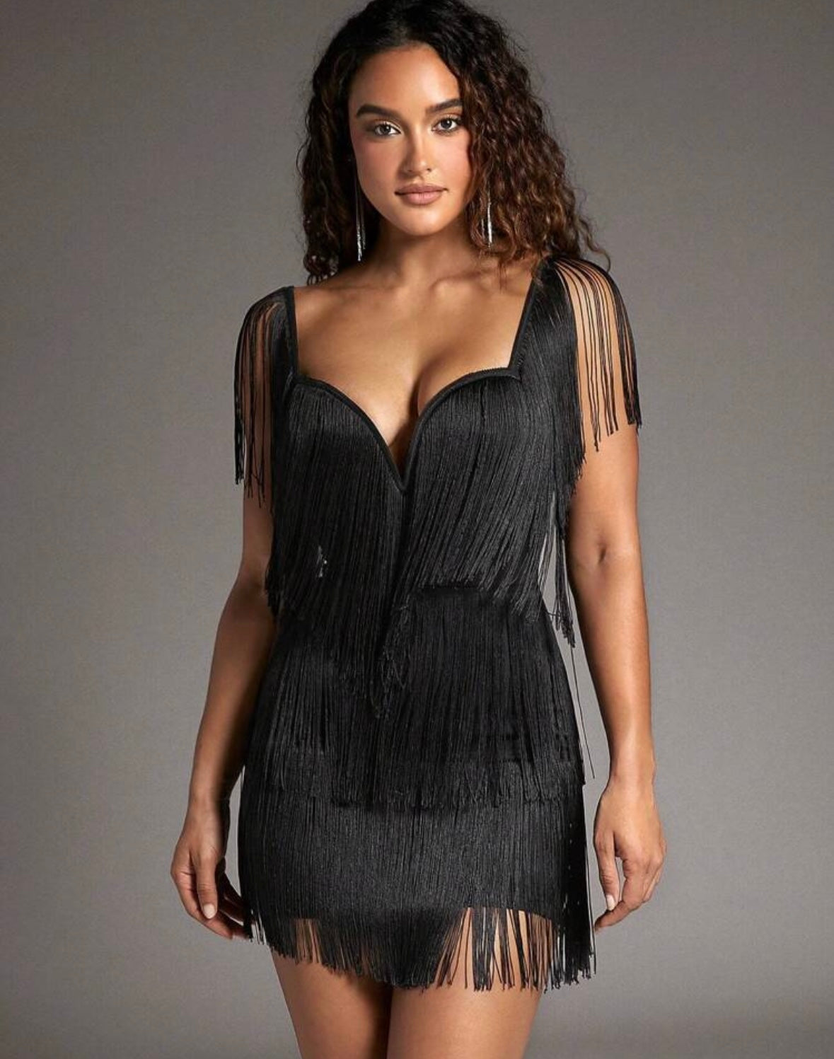 Midnight Fringe Sensation Mini Dress