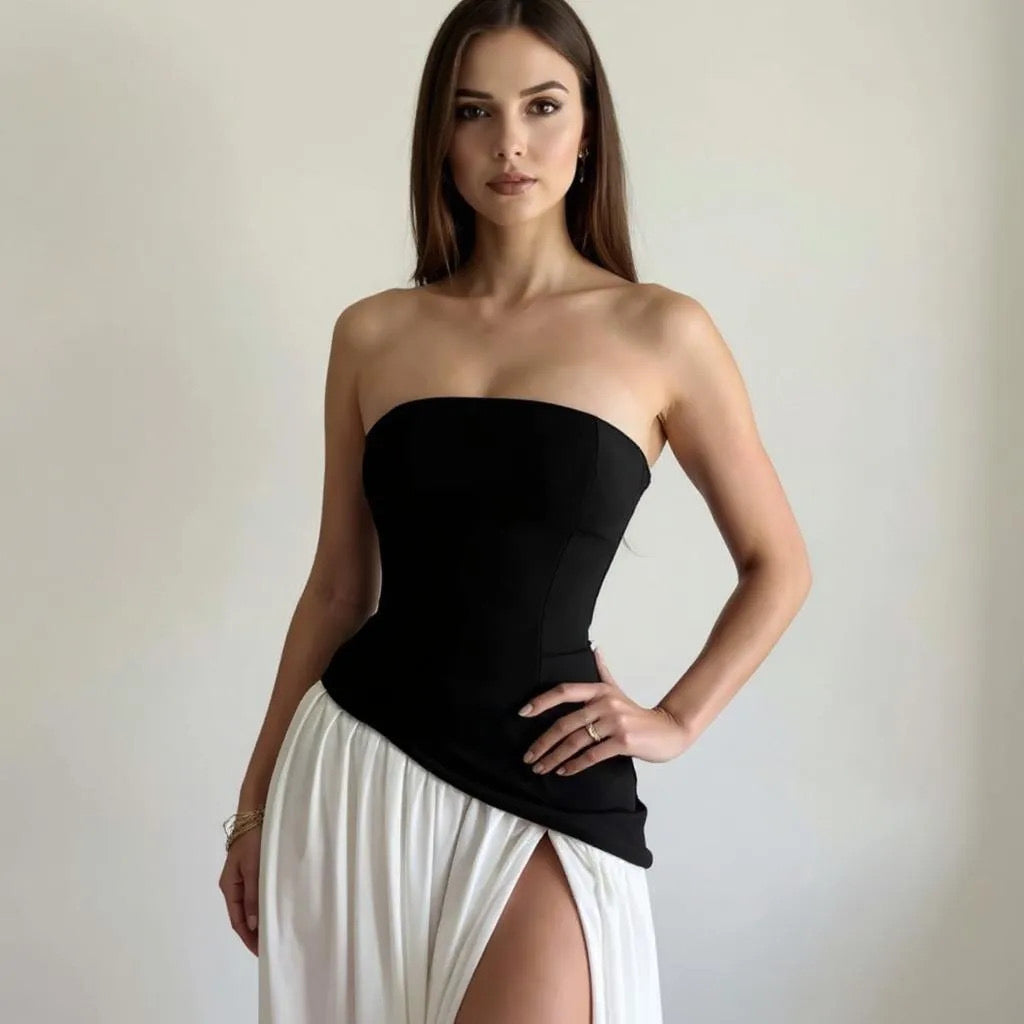 Black/White Long Dress
