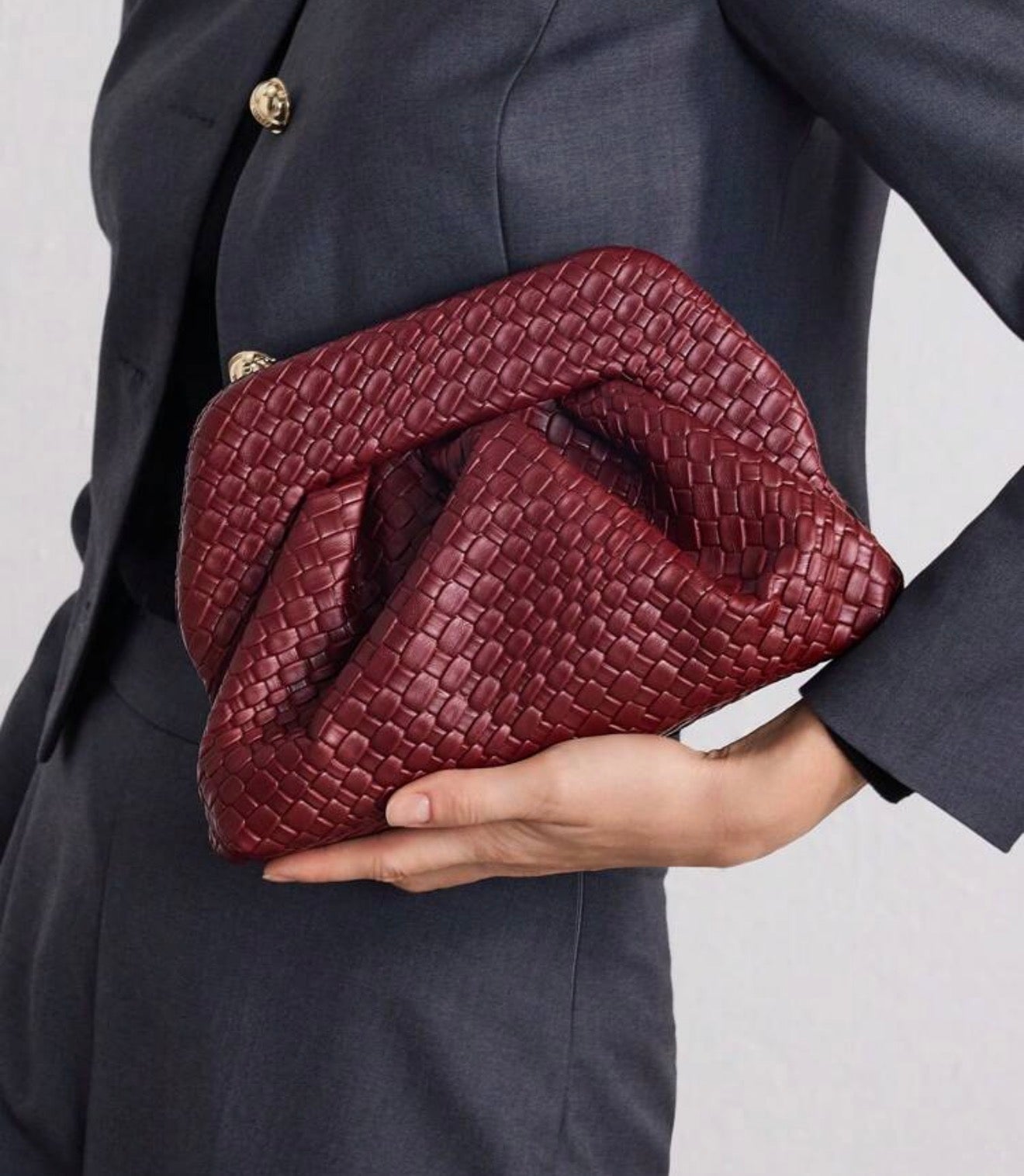 Burgundy Leather Clutch