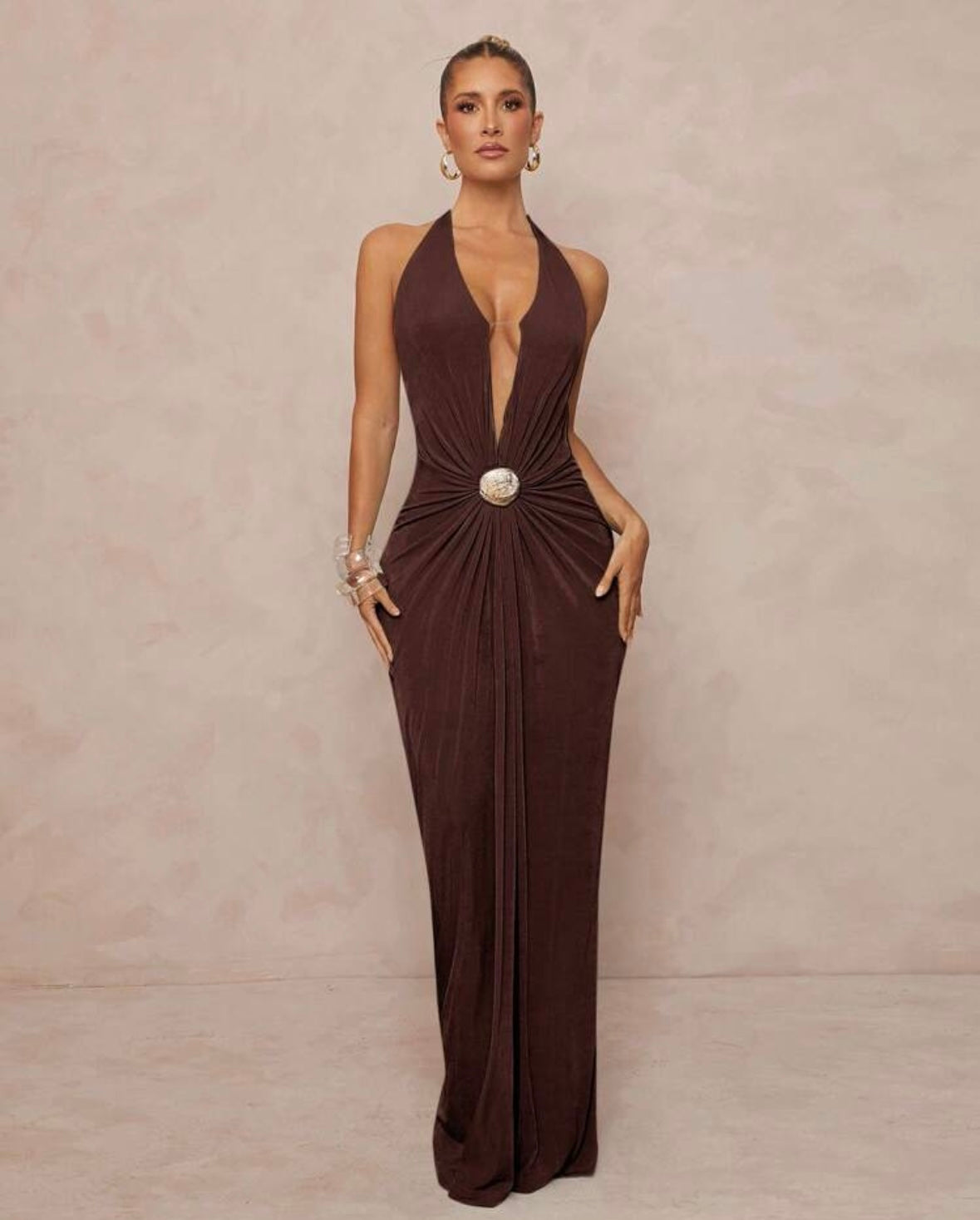 Classic Elegant Brown Dress