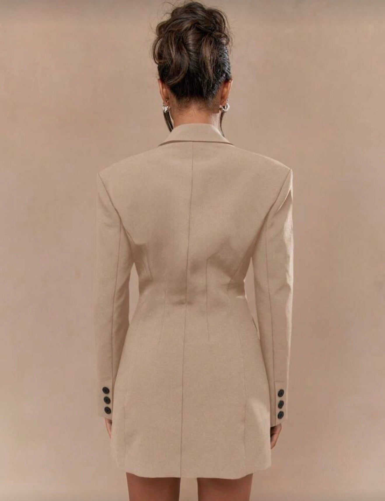 Beige Blazer Dress