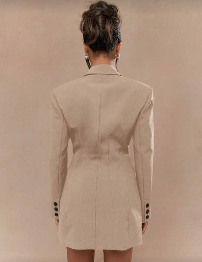 Beige Blazer Dress